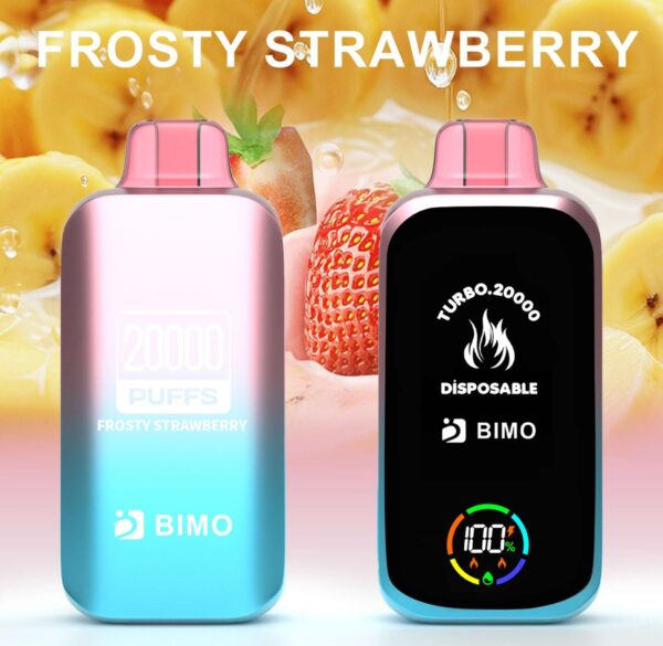compressed_frosty-strawberry.jpg Bimo vape Turbo 20000 Puffs Frosty Strawberry